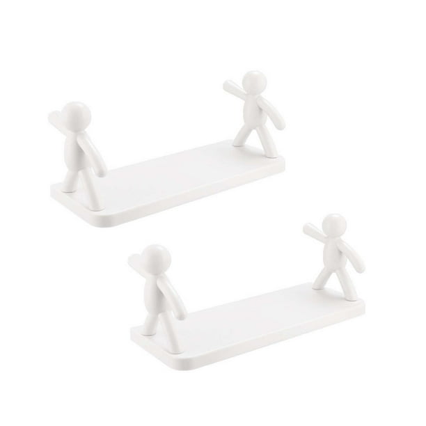 Xihbxyly Estante Flotante de Pared, Diseño Adhesivo Resistente, Solución de Almacenamiento Que Ahorra Espacio, Multiusos, para Sala de Estar, Dormitorio, Baño, Cocina, Juego de 2 Piezas, Fácil Instal