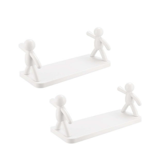 Wall Mounted Floating Shelves, Adhesive Display Shelf, Space-Saving Design, Modern Decor, for Living Room Bedroom, Easy Installation, Versatile Wall Organizer, 2-Piece Set, Adjustable Hzhnb