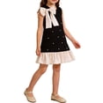 thumbnail image 3 of Edvintorg Cute Dresses for Girls Polka Dot Sleeveless Crewneck Causal Beach Dress with Bowknot Summer Kids Clothes Girls Size 3-8, 3 of 8