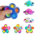 thumbnail image 2 of Divertido Tie Dye Simple Fidget Spinner dedo empuje burbuja mano Spinner para TDAH ansiedad alivio del estrés recuerdo de fiesta sensorial para niños, 2 of 6