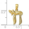 thumbnail image 2 of 14k Yellow Gold Reversible Chai Charm Pendant, 2 of 2