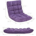 thumbnail image 2 of SAZYY Cushioned Floor Chair, 14-Position Adjustable Padded Lazy Recliner with Comfortable Back Support and Skin-Friendly Cover, Great for Reading, Playing Game, Meditating, Tender Violet, 2 of 7