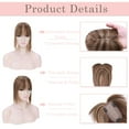 thumbnail image 4 of MY-LADY 100% Remy Human Hair Women Topper Hair Toppers Silk Base Hair Pieces Clip In Hair Topper with 3D Air Bangs 17 Colors 14inch #4P27 Medium Brown & Dark Blonde, 4 of 8