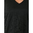 thumbnail image 5 of Agnes Orinda Women's Plus Size Lace Tops 3/4 Sleeve Casual V Neck Dressy Blouse 1X Black, 5 of 6