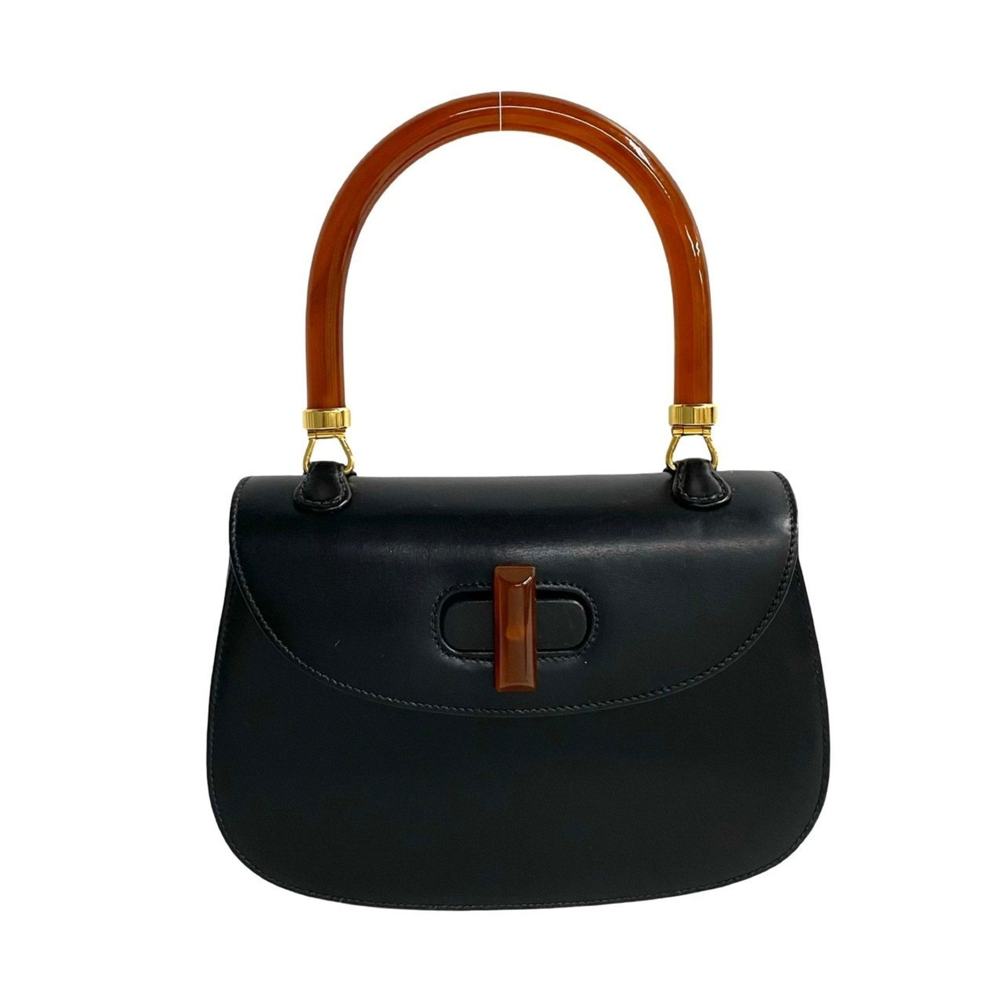 Pre-Owned GUCCI Old Gucci Turnlock Leather Genuine Handbag Mini