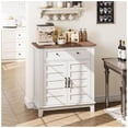 thumbnail image 4 of Bingirl Armoire de Rangement Style Ferme à 3 Niveaux Réglables avec 7 Vitesses - Armoire d'Entrée Multifonctionnelle Imperméable en Blanc et Brun pour Cuisine et Salle à Manger, 4 of 6