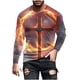 thumbnail image 2 of Blusas y camisas de manga larga con cuello redondo para hombre, blusas casuales de manga larga con cuello redondo, blusas estampadas, blusas de poliéster para hombre, 2 of 5