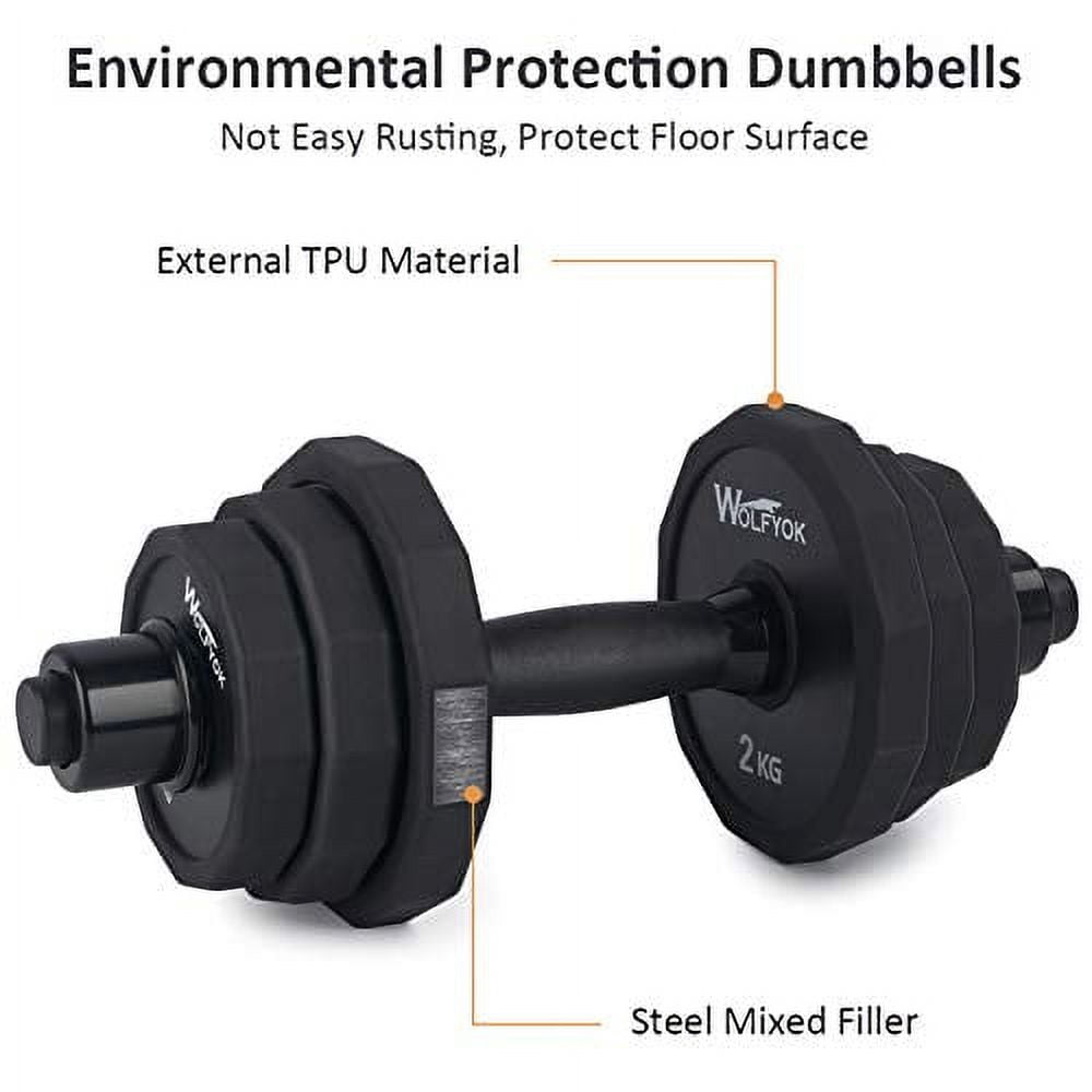 KISS GOLD wolfyok 44Lbs Dumbbells Set 2 in 1 Adjustable Weights