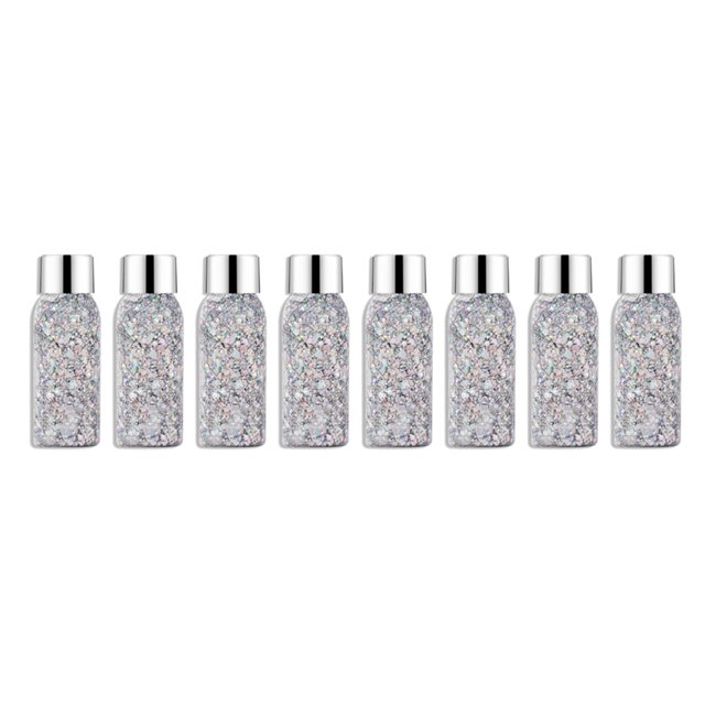 Gel de maquillaje líquido con purpurina para el cuerpo, 30 ml, sombra de ojos de larga duración, gel con purpurina brillante para festivales, fiestas, rostro, ojos, cabello y uñas 01
