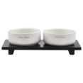 thumbnail image 3 of Bouclair White Set of 2 pet bowls, 3 of 4