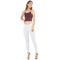 thumbnail image 4 of Women's Seamless Skinny Strap Cropped Cami Top, Acid Wash Wine Red, One Size, 1PC, 4 of 5