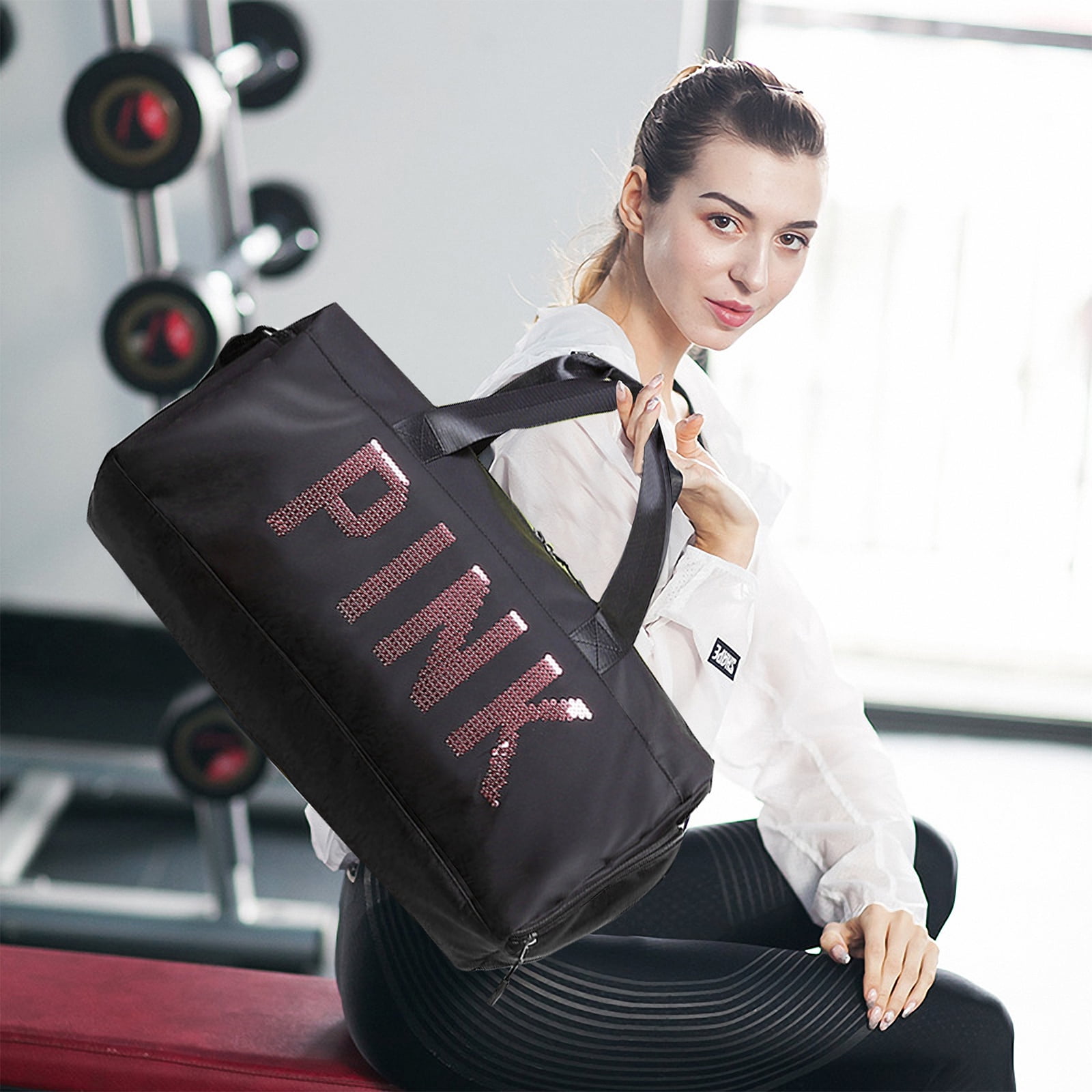 Gym Bag Travel Sports Duffel Bag for Men and Women Weekender Bag Workout Tote Bag with Dry Wet Pocket & Shoes Compartment