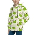 thumbnail image 2 of Kdxio Green Frog Pattern Boys Athletic Unisex Boys Girls Hoodie with Pocket Sweatshirts-X-Large, 2 of 6