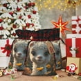 thumbnail image 6 of Gaeub Adorable Llama In Flowers Print Christmas Gift Bag with Drawstrings,Drawstring Gift Bag for Xmas,Christmas Linen Bag,Gift Wrapping Bags for Presents Party -Black, 6 of 8