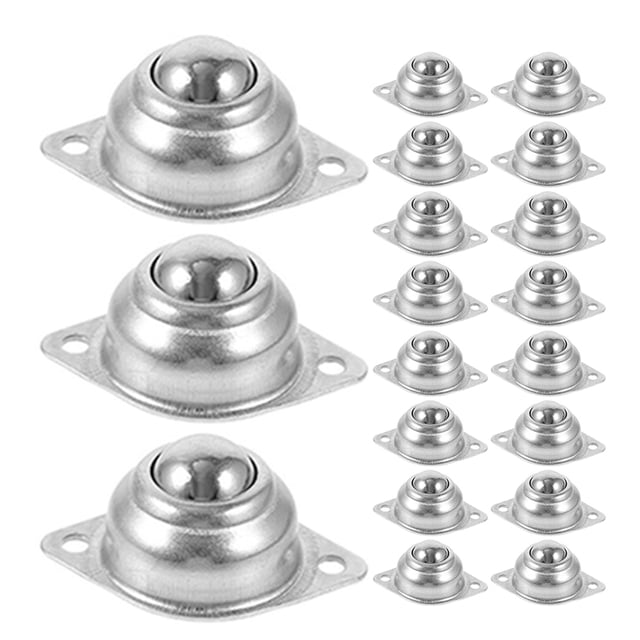 KAKOWELY Roues Pivotantes à Profil Bas 30 Pcs Roues Pivotantes à Profil Bas Roulement de Transfert à Billes Roulettes Pivotantes pour Meubles Roulements à Billes Universels Roulette à Billes pour Appareils de Cuisine Argent