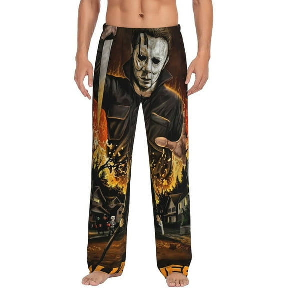 Michael Myers Pajama Pants for Men, Super Soft All over Print Lounge Pants Sleepwear Bottom with Pockets Drawstring