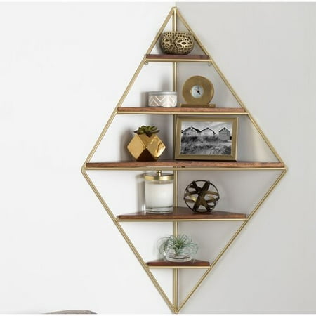 Brayden Studio Flood Decorative Mid Century Modern Corner Wall Shelf Brayden Studio Flood Decorative Mid Century Modern Corner Wall Shelf