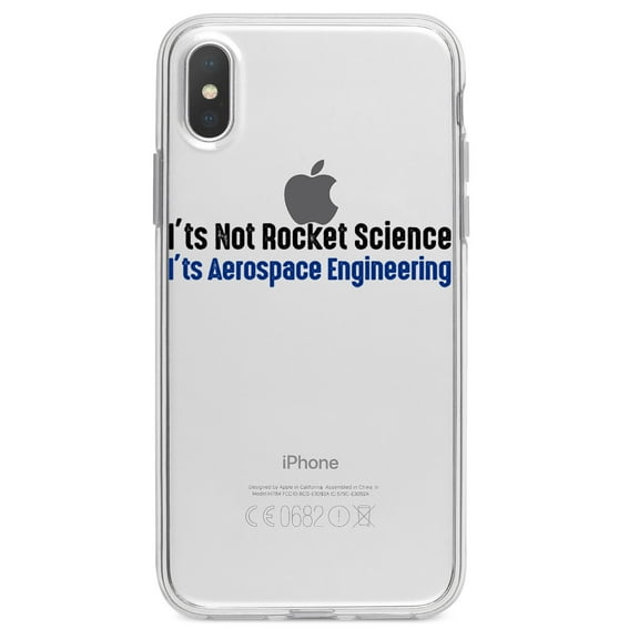 DistinctInk Clear Shockproof Hybrid Case for iPhone X / XS (5.8" Screen) - TPU Bumper Acrylic Back Tempered Glass Screen Protector - Not Rocket Scient - Aerospace Engineering