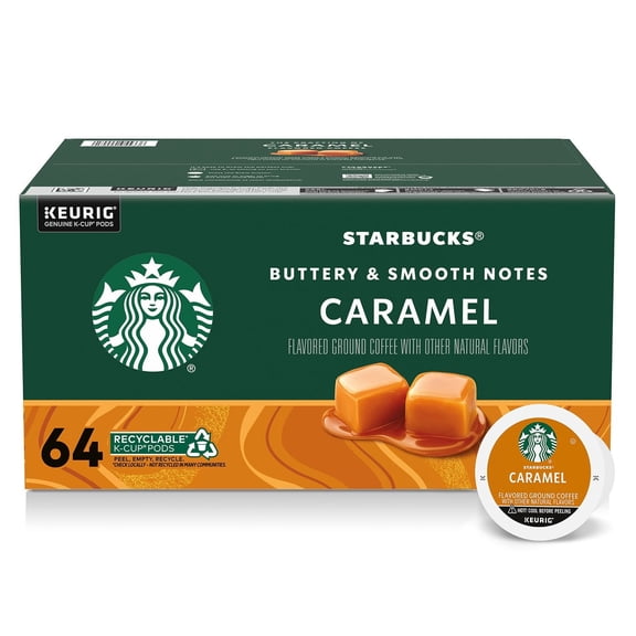 Starbucks K-Cup Coffee Pods, Caramel Flavored, 64 Count