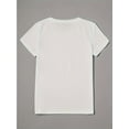 thumbnail image 2 of Letter Theme Printed Fitted Round Neck Fashion Women's Short Sleeve, 2 of 6