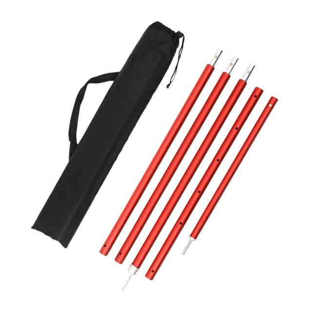 telescópicos para tienda de campaña, soporte para barra de toldo con bolsa de almacenamiento, barras de soporte para tienda de campaña, Rojo Sunnimix Poste de lona para tienda