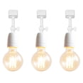 thumbnail image 1 of FSLiving Retro Vintage Design E26/E27 Ceramics Mini White Base Adjusted Titl Angle Rotated J System Track Head Lighting for Gallery Loft Kitchen Farmhouse(No Bulb & No Track) - Set of 3, 1 of 5