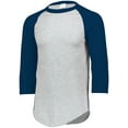 thumbnail image 1 of Baseball 3/4 Sleeve Tee 2.0 4Xl Athletic Heather/Navy, 1 of 2