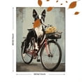 thumbnail image 3 of Boston Terrier Dog on Bicycle Canvas Print Wall Art for Living Room Bedroom Office Cafe Bar Decor, 3 of 8