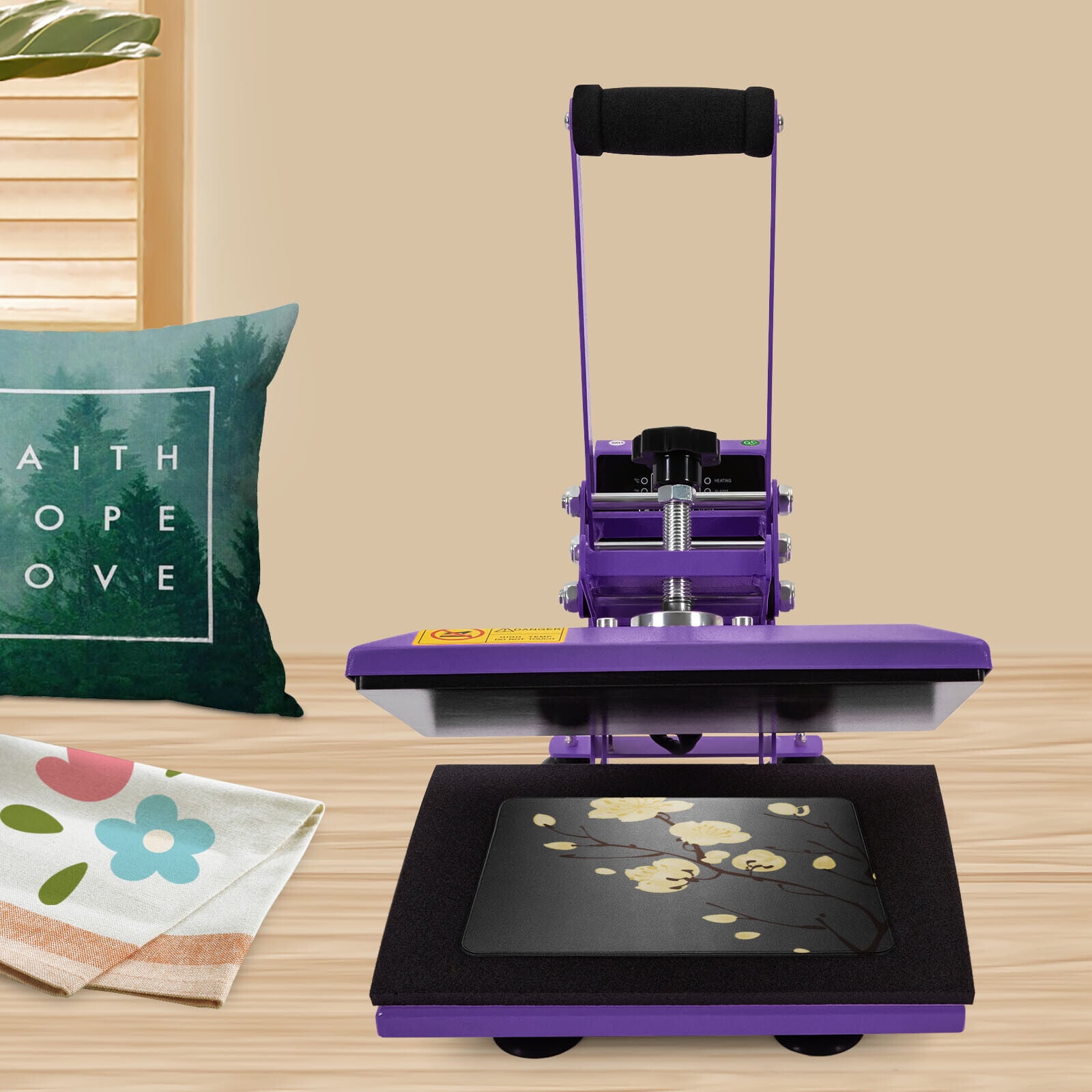 11.8*9 inches Heat Press Machine for DIY T Shirts / T Shirt Press Machine Purple