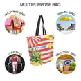 thumbnail image 7 of FORMRS Womens Canvas Tote Bag with Zipper Inner Pocket Shoulder Handbag, Striped Lemon, 7 of 7