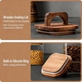 thumbnail image 3 of 3-Pack 40oz Square Glass Jars with Wooden Lids - Airtight Food-Grade Storage Containers for Coffee Beans, Nuts, Snacks & Salads, 3 of 7