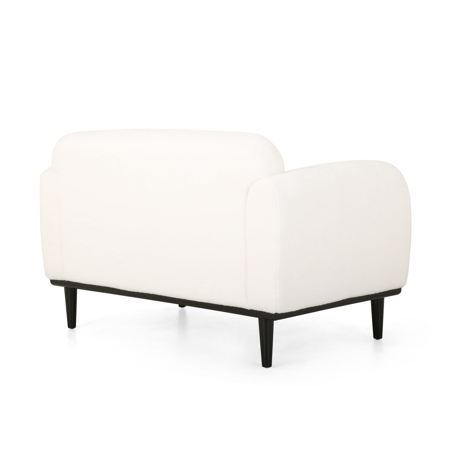 50" Loveseat Sofa 2 Seater Couch Upholstered Modern Compact Sofa with Birch Wood Legs, Small Space Couch for Living Room, Office, Reading Nook, White