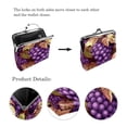 thumbnail image 3 of Grape Premium Microfiber Coin Purse with Stylish Zinc Alloy Clasp - 4.3x4.7 Inches in Size - Women's Wallet and Card Holder for Accessories, 3 of 7