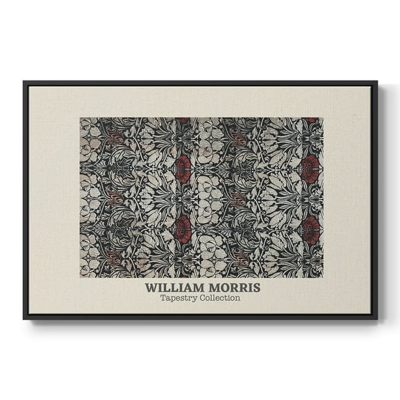 Vintage Abstract Print-XXXVIII Framed in Black Wood Gallery Wrapped Canvas 17 in. x 25 in.