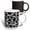 Multicolor, variant on 3drose, Interlocking White Star Polygon Shape Design, 11oz Two-tone Black Mug