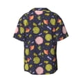 thumbnail image 5 of KLL Frog And Flowers Print Men's Shirt Short Sleeve Button Down Summer Cuba Beach Shirts- X-Large, 5 of 5