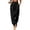 Black, variant on Women Double Button High Waist Pleated Harem Jogger Pants Elastic Ankle Cuffed Loose Tapered Casual Business Pants Soft Woven Fashion Jogging Trousers White S