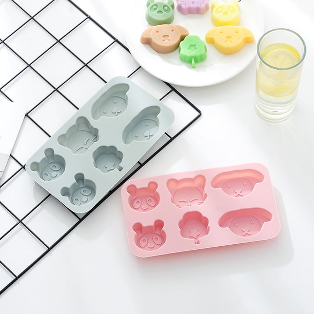 Piezas de moldes de silicona, 6 cavidades Serie de animales del bosque Moldes de silicona para hacer pasteles, chocolate, galletas, cubitos de hielo, pudín de gelatina para niños Suplemento alimenticio, Jabón hecho a mano DIY brillar Electrónica