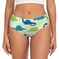thumbnail image 1 of Balery Cute Dinosaur Blue Green Ropa Interior de Algodón para Mujer con Dibujo – Braguitas Cómodas y Elásticas, Estilo Clásico-3X-Large, 1 of 6