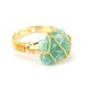 thumbnail image 1 of Nvzi Anillo natural hecho a mano, con alambre de cobre de piedra natural envuelto alrededor del anillo ajustable con apertura hecha a mano (verde claro), 1 of 5