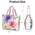 thumbnail image 3 of Tote Bag for Women - Pioneer Flower Shoulder Bag - Large Utility Work Duffle Bag with Zipper Handbag for Travel, Work, Sprots, 3 of 5
