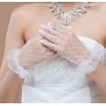 thumbnail image 4 of Guantes de encaje negro con foto de hilo, guantes cortos para ceremonia de boda, guantes de novia, 4 of 5