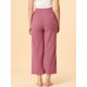 thumbnail image 5 of Pantalones de yoga cómodos Allegra K con cordón de pierna ancha Rosa oscuro M, 5 of 6