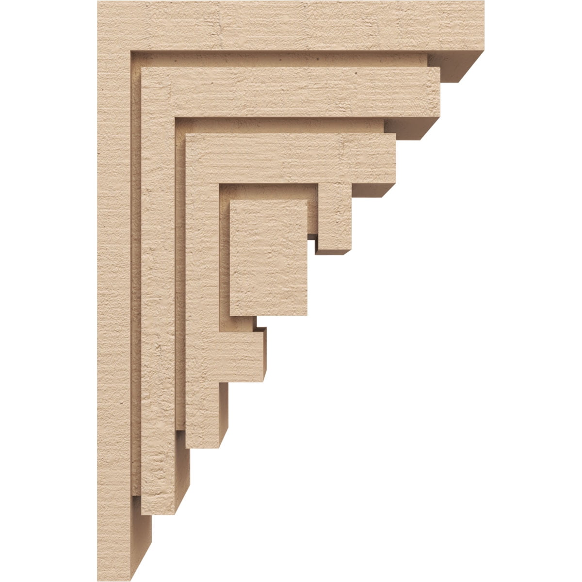 6"W x 12"D x 18"H Classic Landon Rough Cedar Woodgrain TimberThane Corbel, Primed Tan