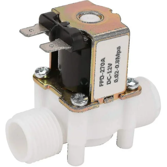 Solenoid Valve Dc 12v G1 2" Nc Plastic Water Inlet Solenoid Valve 0.02 0.8 Mpa Normally Closed Electric Solenoid Valve