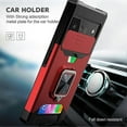 thumbnail image 2 of Étui Robuste pour Google Pixel 7 Pro avec Fentes pour Cartes, Protecteur d'Objectif Coulissant et Support Magnétique, Rouge, 2 of 5