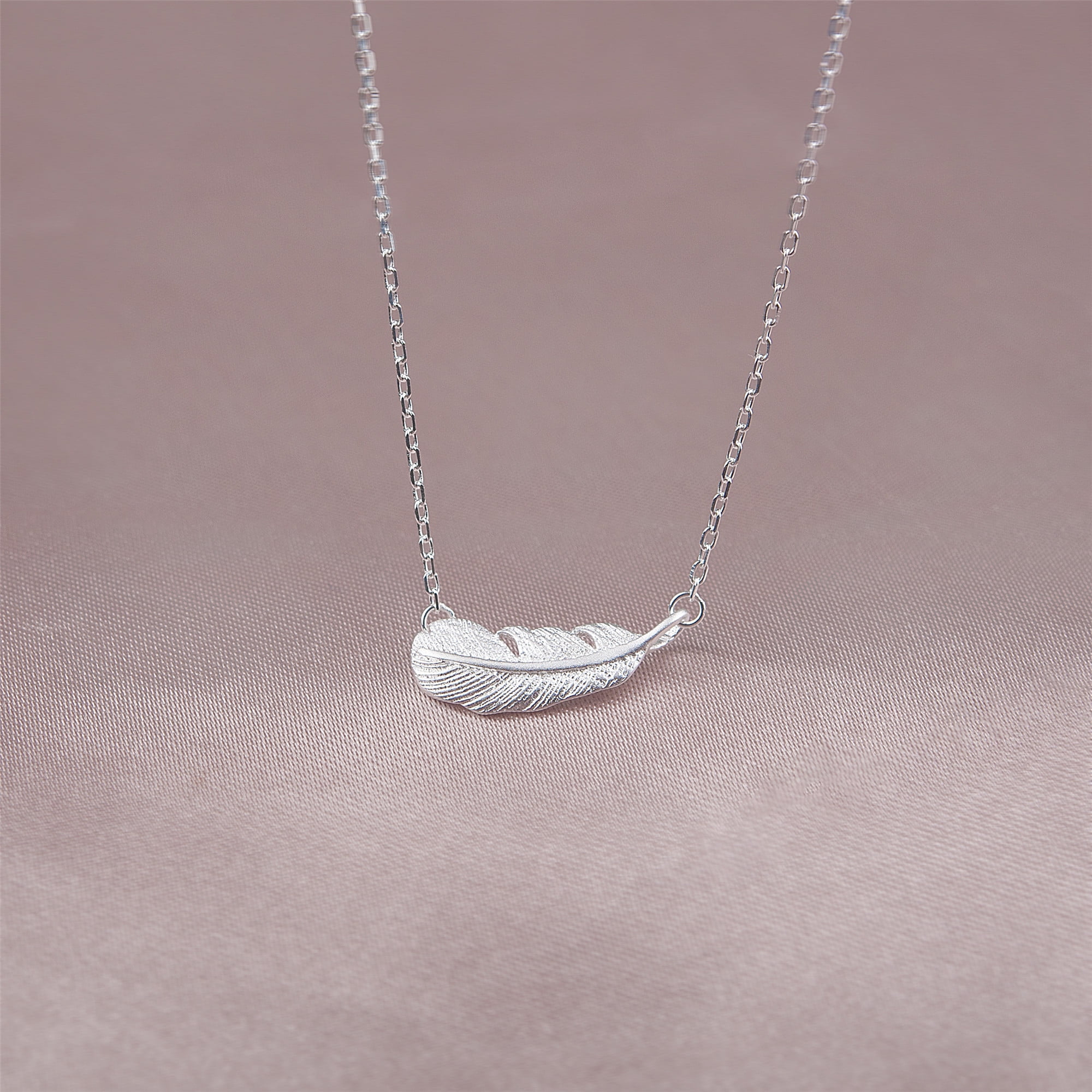 Anavia Sterling Silver Feather Necklace for Mentor Thank You Gift, New Year Gift Card Gift Necklace for Boss