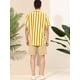 thumbnail image 5 of Camisa a rayas para hombre Lars Amadeus manga corta color block Amarillo M, 5 of 6