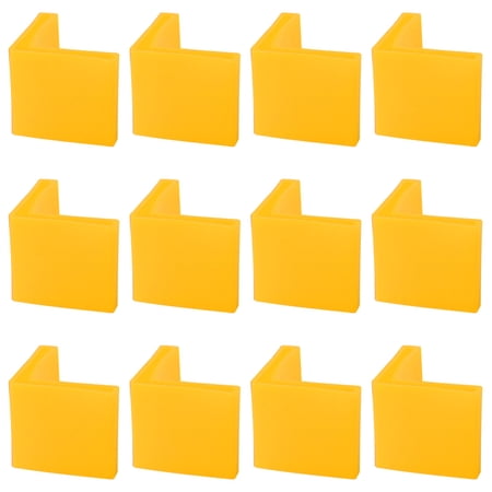 12 Pcs Yellow Plastic Angle Iron Foot L Shape Edge Leg Protector 40 x 40mm