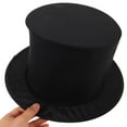 thumbnail image 5 of OUNONA 2Pcs Collapsible Black Magician Top Hats Unisex Costume Party Accessory for Masquerade Carnival and Stage, 5 of 7